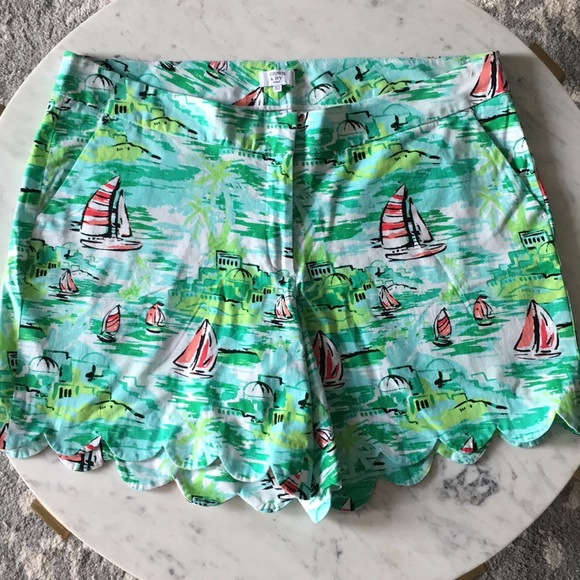 crown & ivy Pants - Crown & Ivy Sailboat Scalloped Hem Shorts